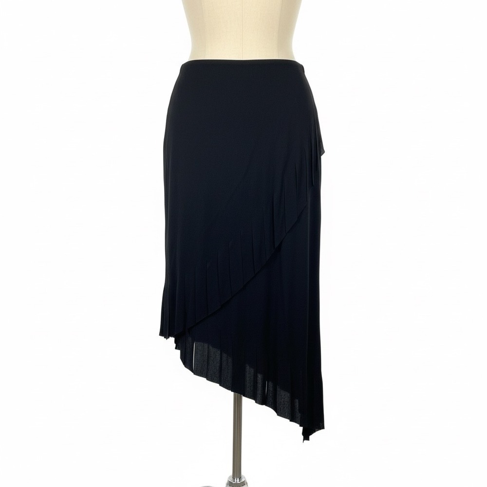 Vintage Cachet Skirt Womens 6 Black Fringe Asymmetrical 90s Y2K Goth Whimsigoth